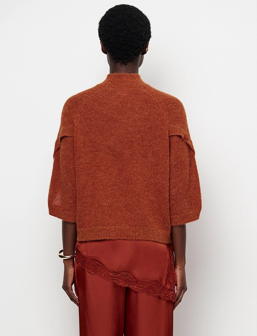 Dante6 - Dante6-Mahani cape sweater - pullover - roasted pumpkin - 3