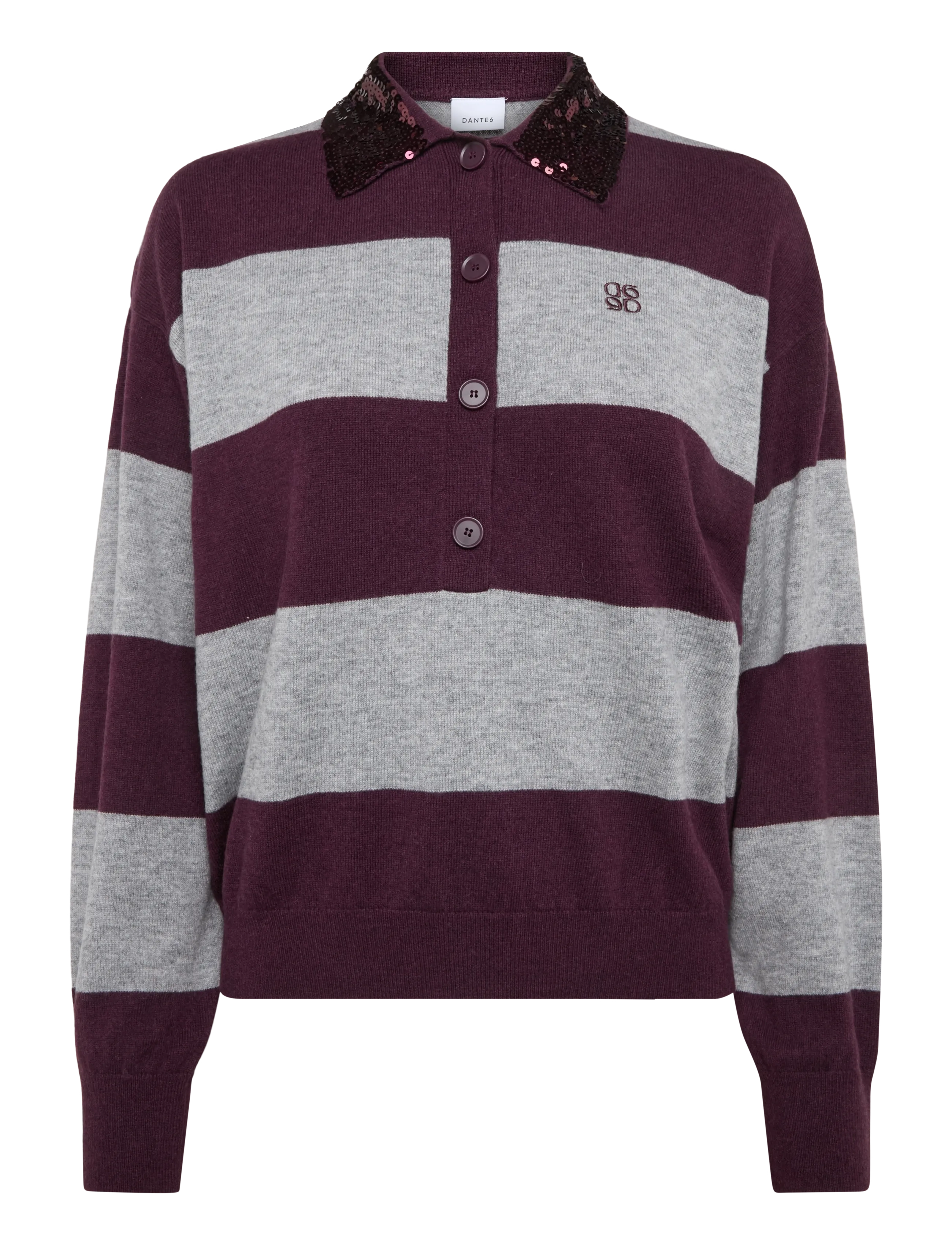 Dante6 Dante6-Brayden stripe sweater - Kleidung - MULTICOLOUR / burgundy