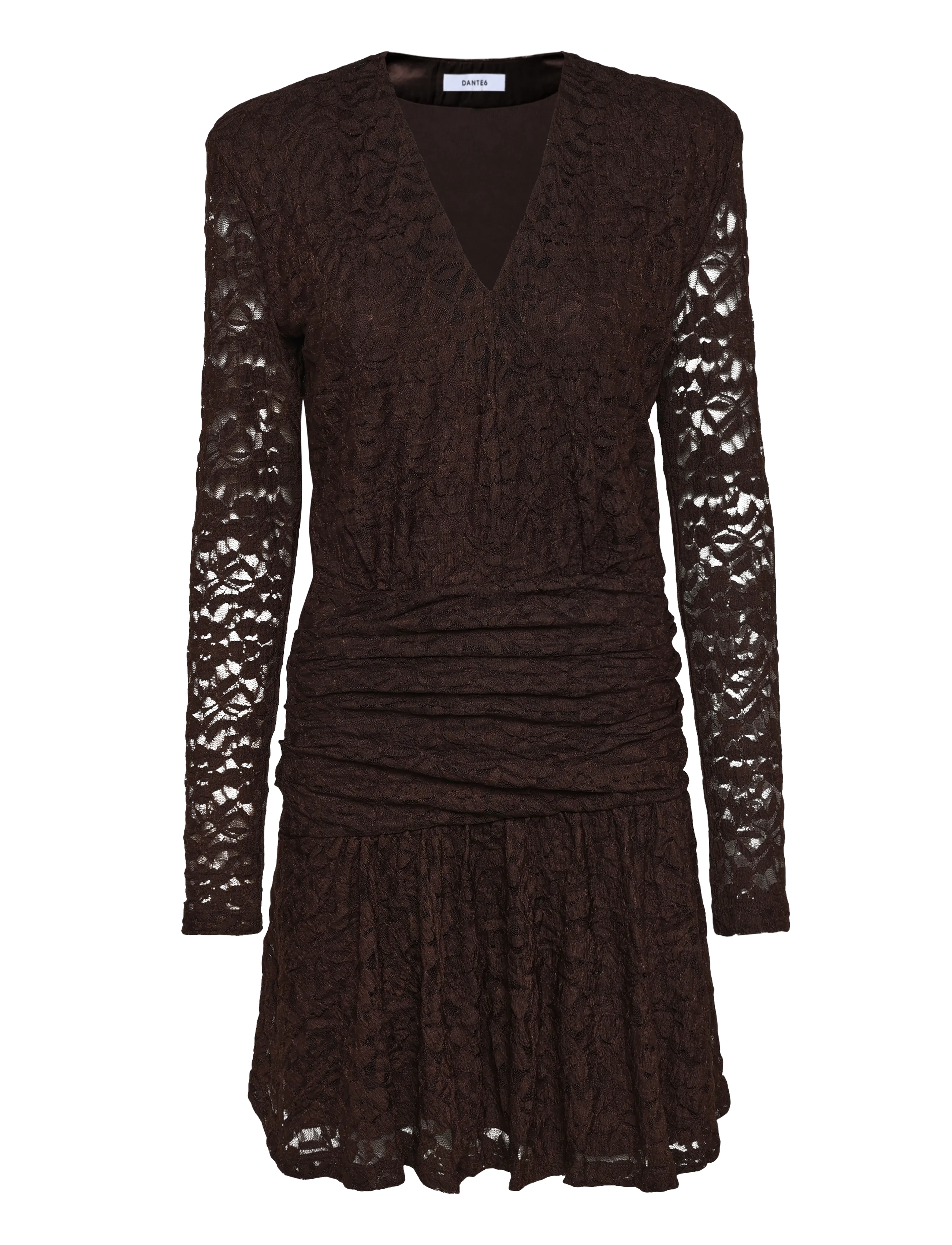 Dante6 - Dante6-Skydance lace mini dress - blondekjoler - espresso brown - 1