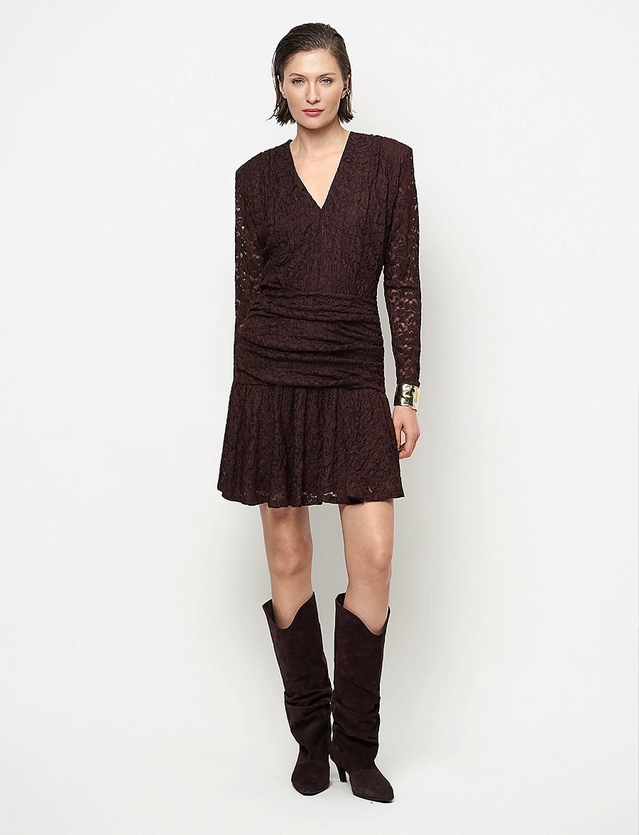 Dante6 - Dante6-Skydance lace mini dress - blondekjoler - espresso brown - 0