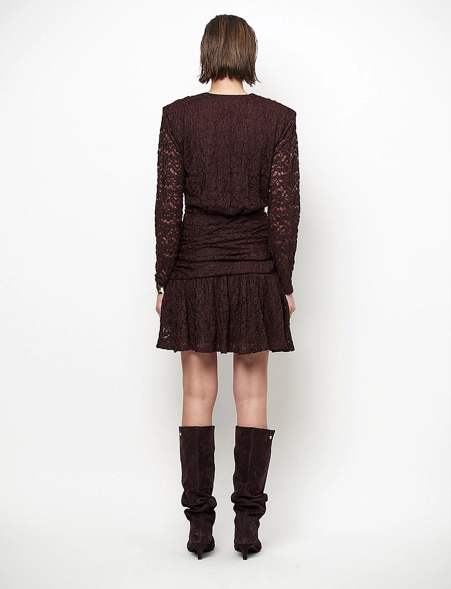 Dante6 - Dante6-Skydance lace mini dress - blondekjoler - espresso brown - 3