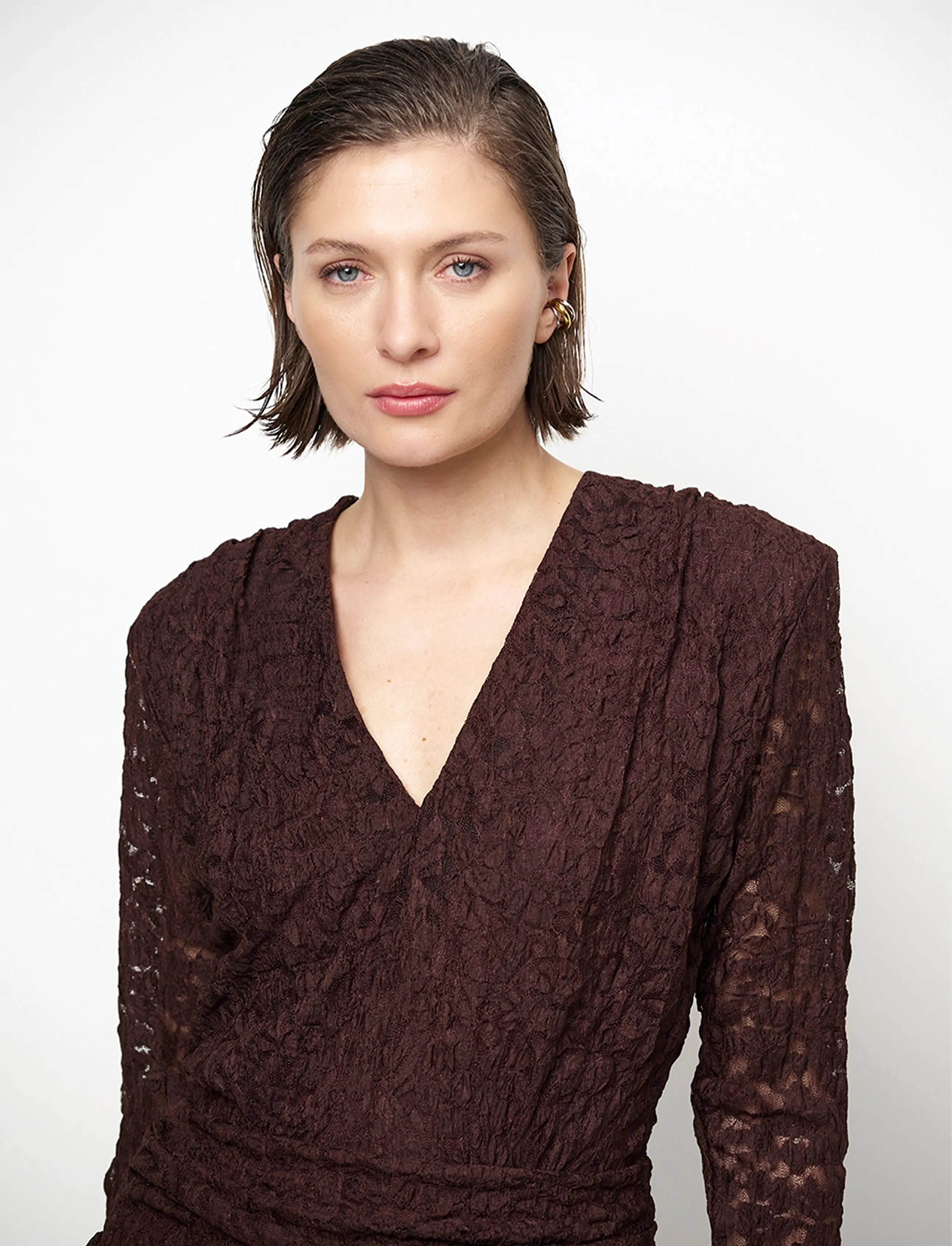 Dante6 - Dante6-Skydance lace mini dress - blondekjoler - espresso brown - 4