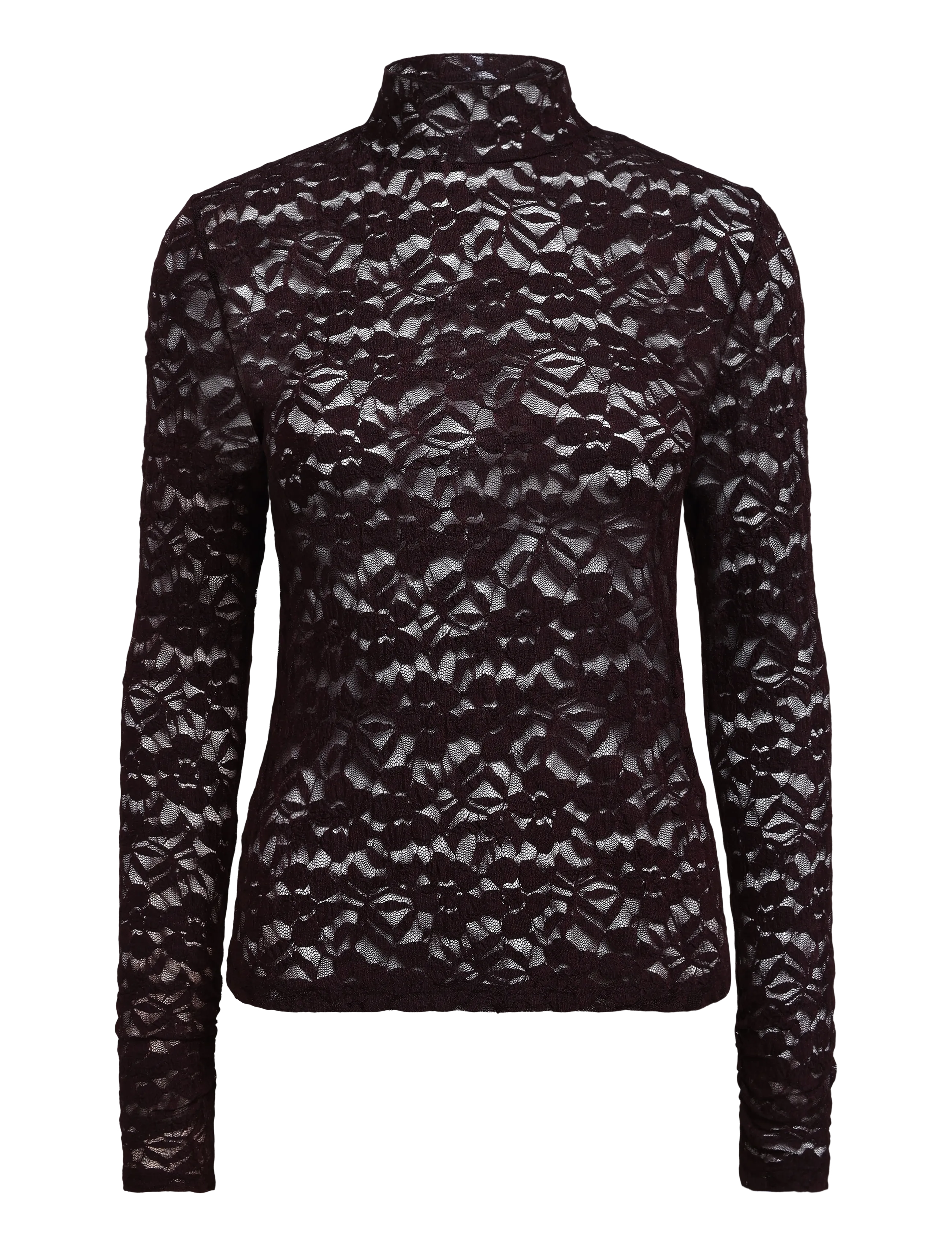 Dante6 Dante6-Irony lace turtle neck top - Kleidung - DARK PLUM / burgundy