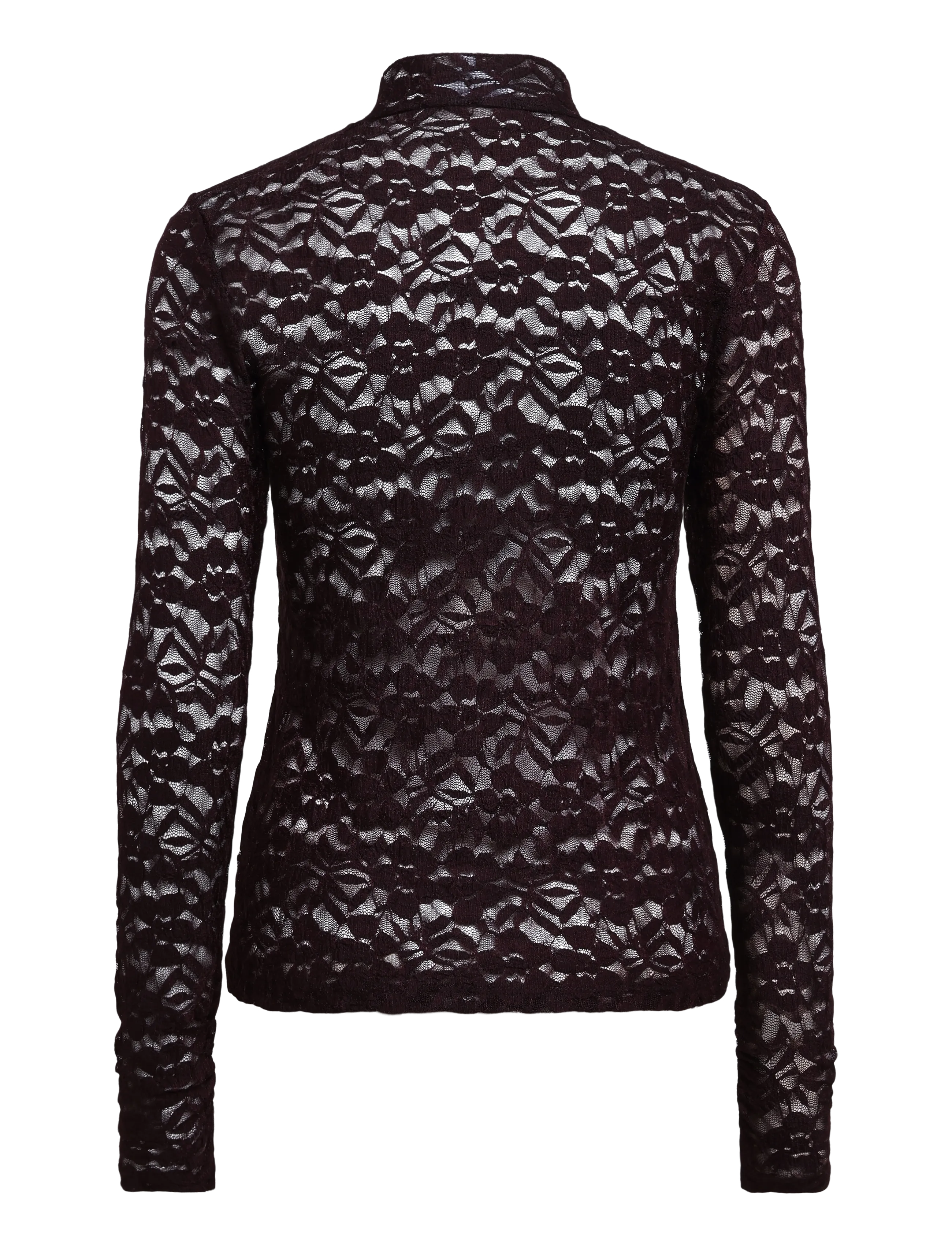 Dante6 - Dante6-Irony lace turtle neck top - rollkragenpullover - dark plum - 2
