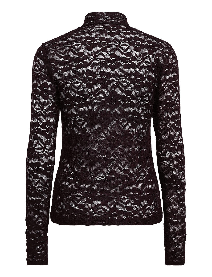 Dante6 - Dante6-Irony lace turtle neck top - rollkragenpullover - dark plum - 2