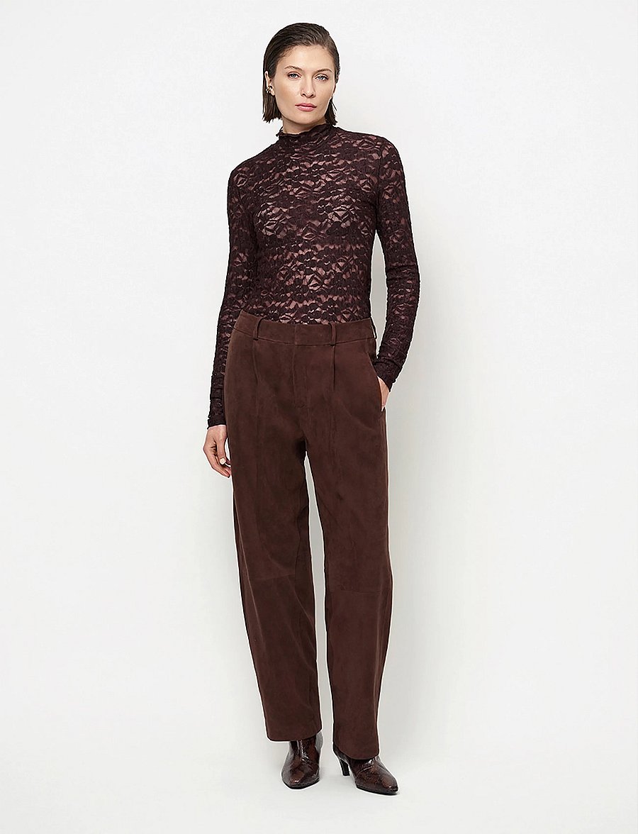 Dante6 - Dante6-Irony lace turtle neck top - rollkragenpullover - dark plum - 0