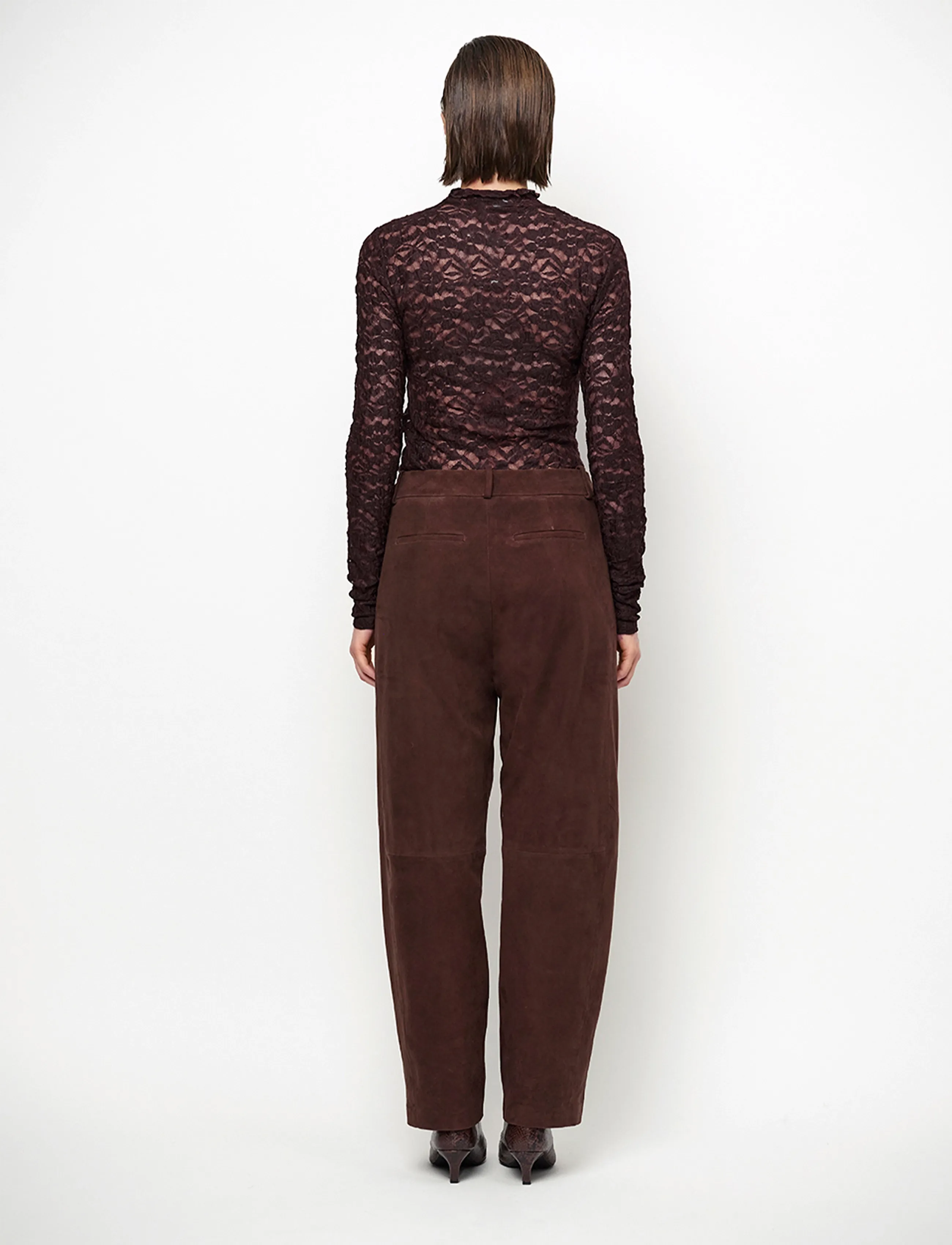 Dante6 - Dante6-Irony lace turtle neck top - rollkragenpullover - dark plum - 3