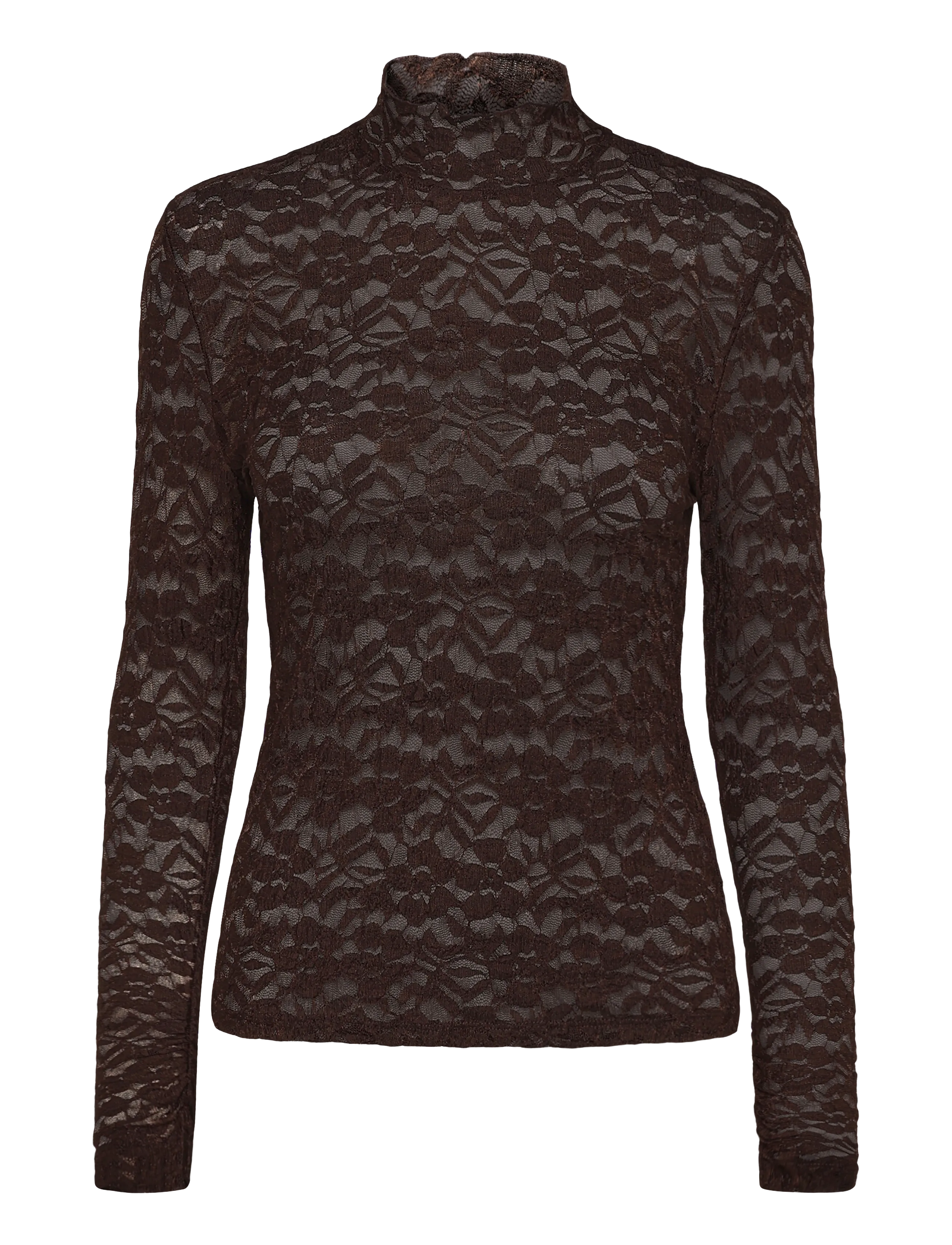 Dante6 Dante6-Irony lace turtle neck top - Rollkragenpullover - ESPRESSO BROWN / brown