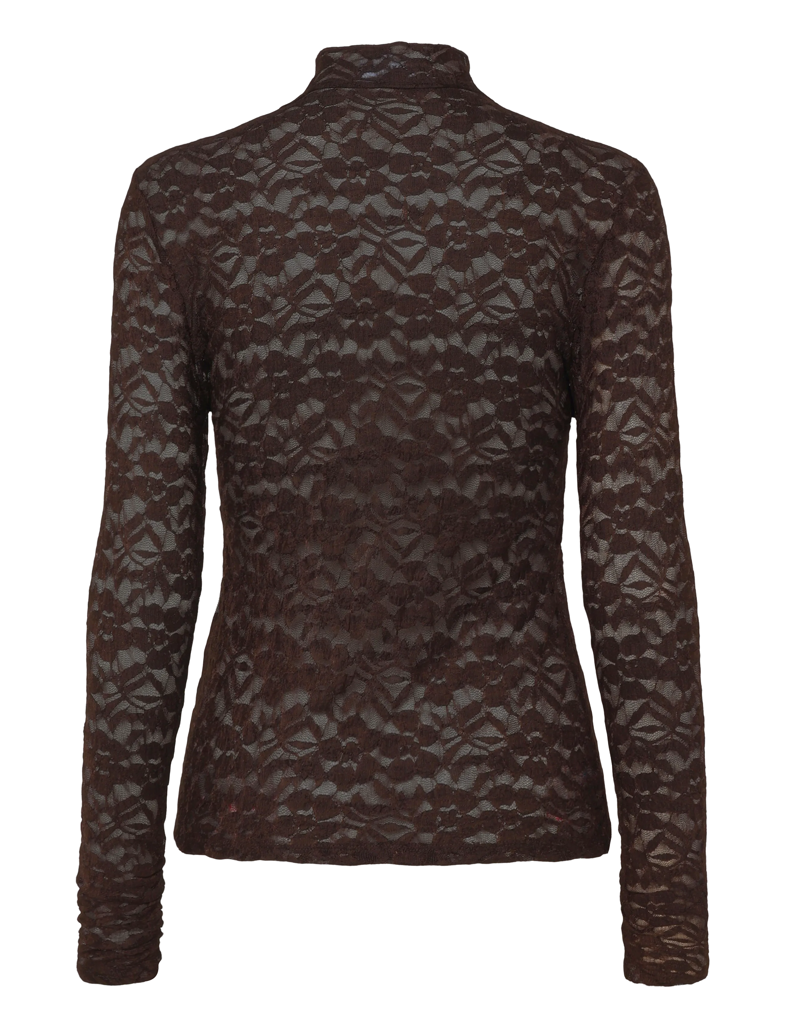 Dante6 - Dante6-Irony lace turtle neck top - rollkragenpullover - espresso brown - 2