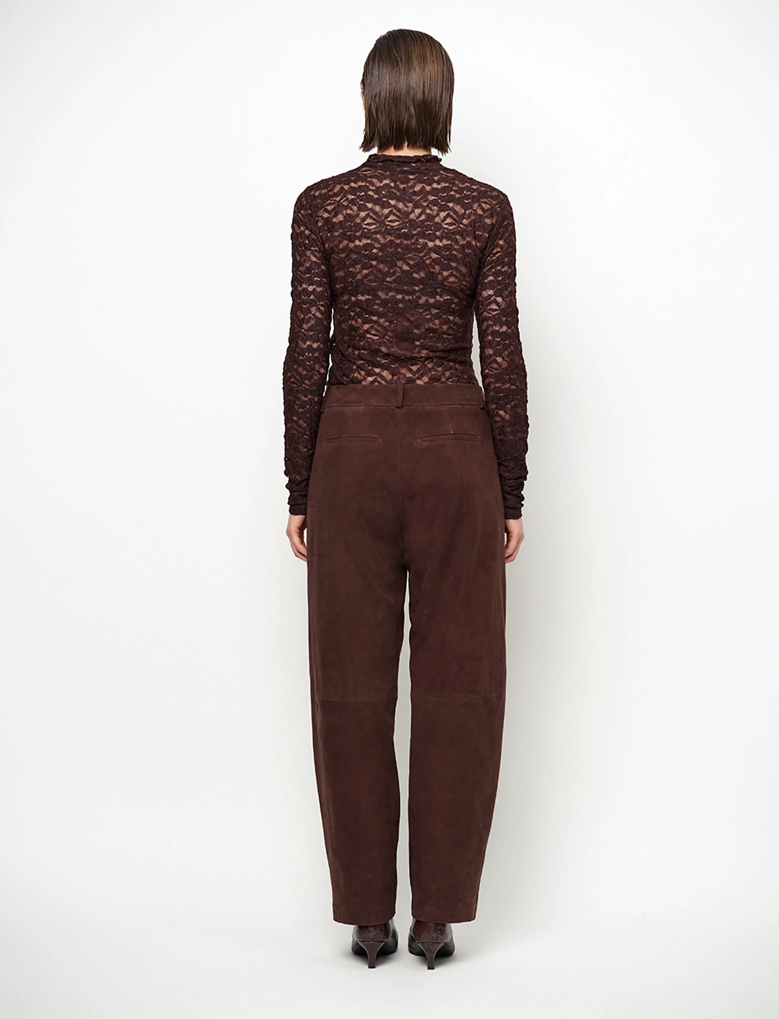 Dante6 - Dante6-Irony lace turtle neck top - rollkragenpullover - espresso brown - 3