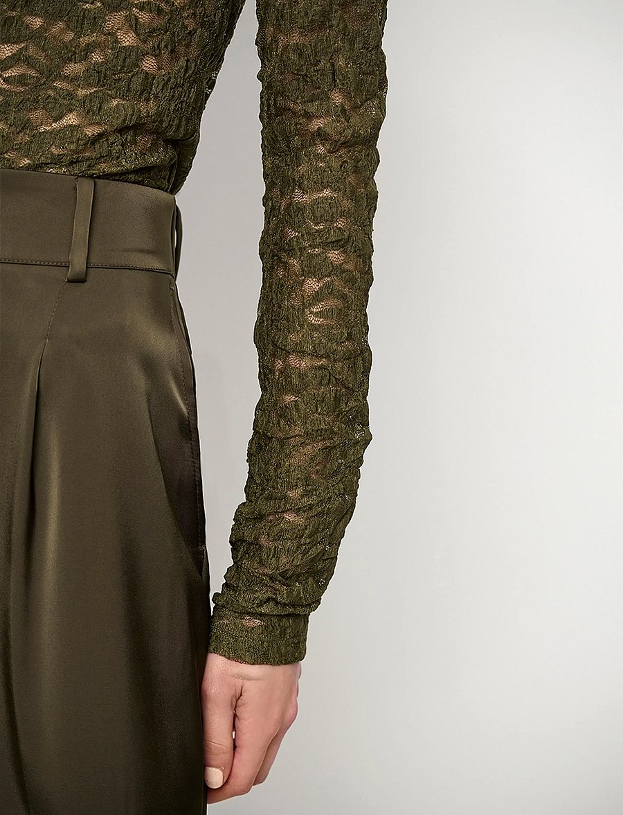 Dante6 - Dante6-Irony lace turtle neck top - turtlenecks - moss olive - 5
