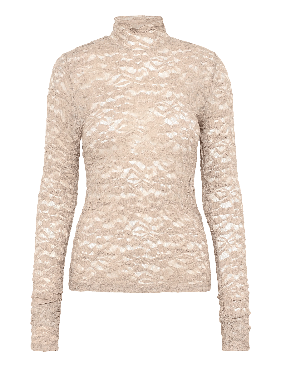Dante6 - Dante6-Irony lace turtle neck top - rollkragenpullover - warm greige - 1