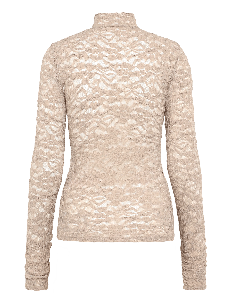 Dante6 - Dante6-Irony lace turtle neck top - rollkragenpullover - warm greige - 2