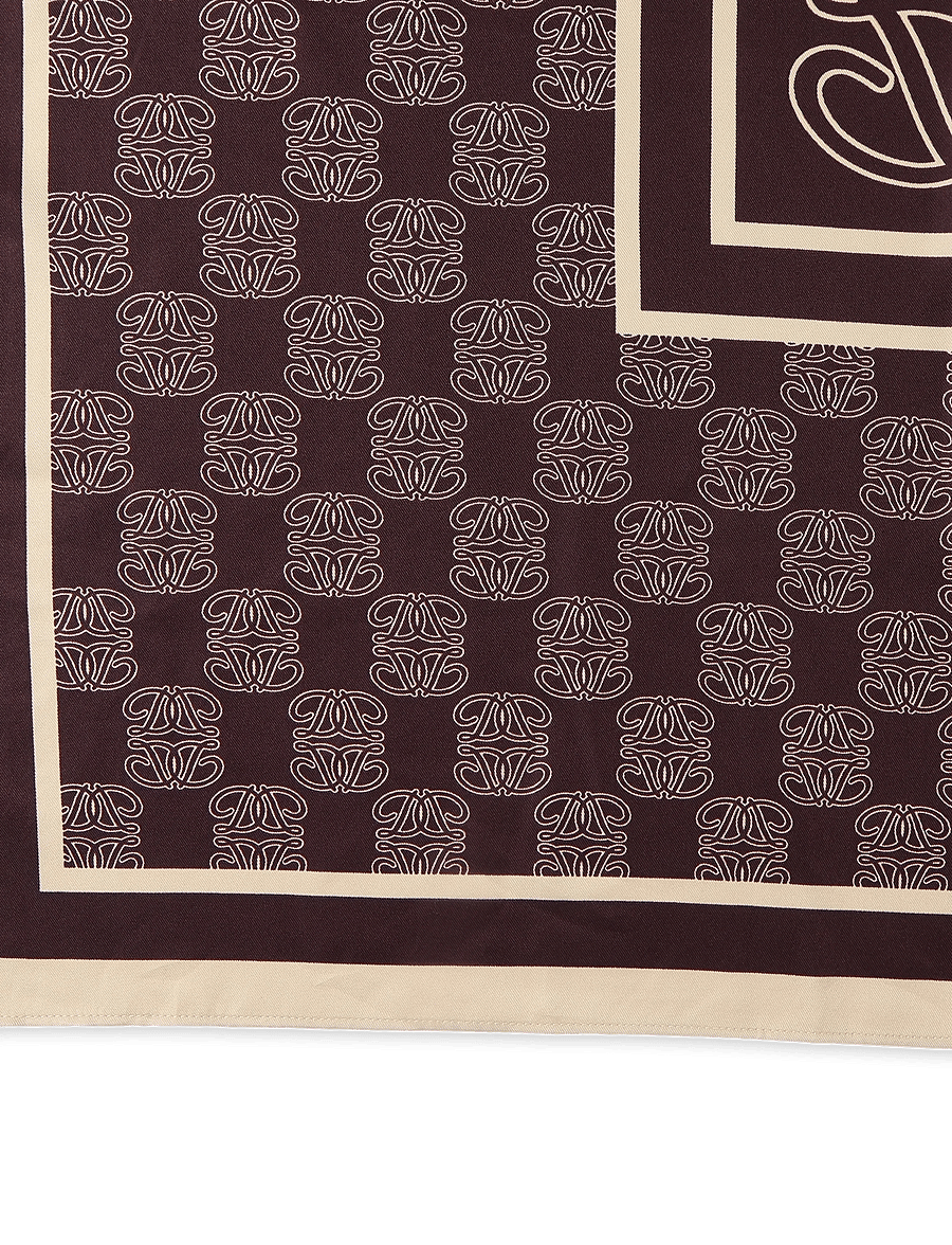 Dante6 - Monogram printed scarf - kerged sallid - dark plum - 2