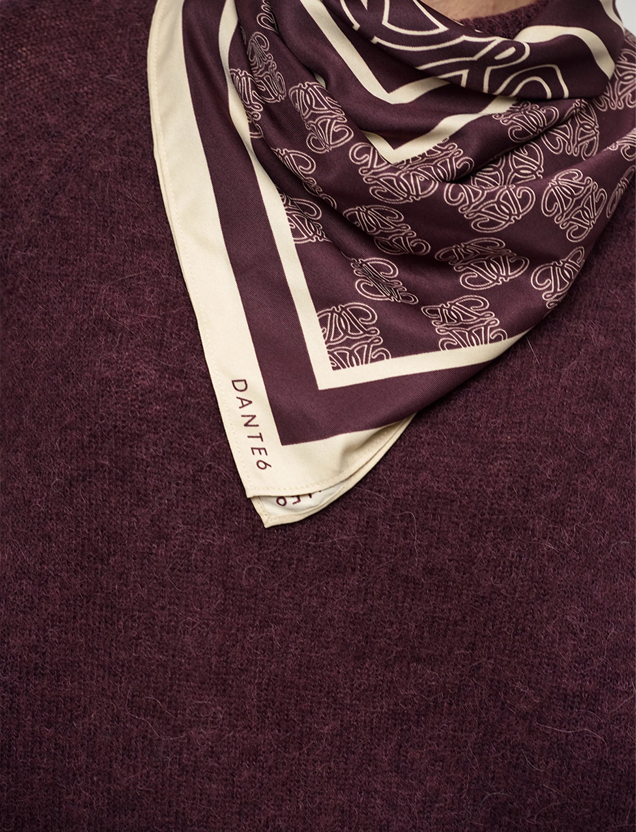 Dante6 - Dante6-Monogram printed scarf - sjalar - dark plum - 2