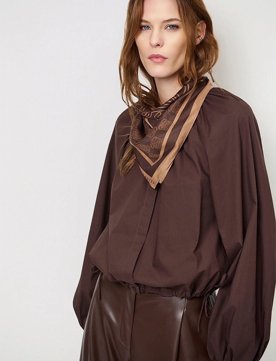 Dante6 - Dante6-Monogram printed scarf - alltags-style - espresso brown - 0