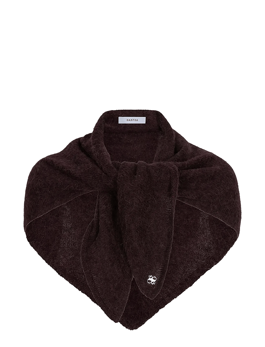 Dante6 - Dante6-Skai knitted triangular scarf - winter scarves - dark plum - 0