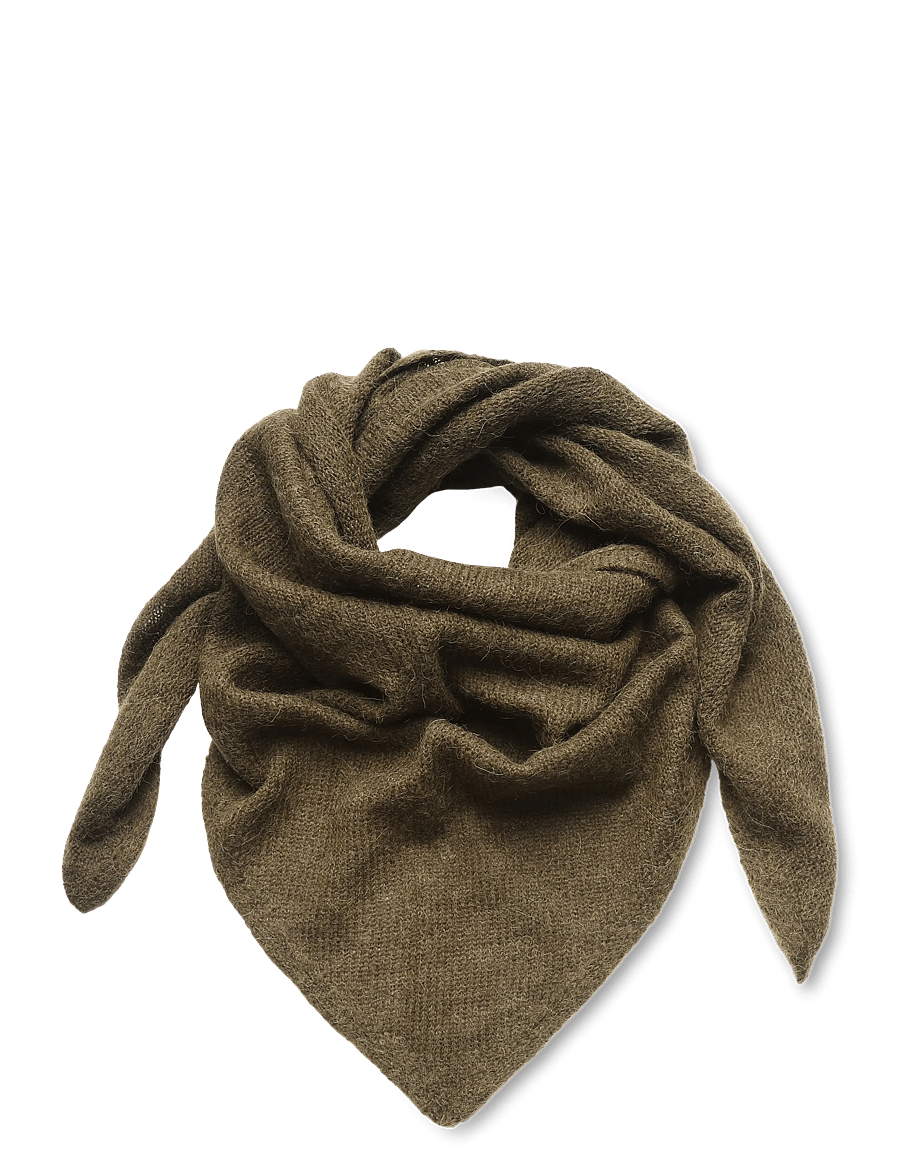 Dante6 - Dante6-Skai knitted triangular scarf - halstørklæder - moss olive - 0