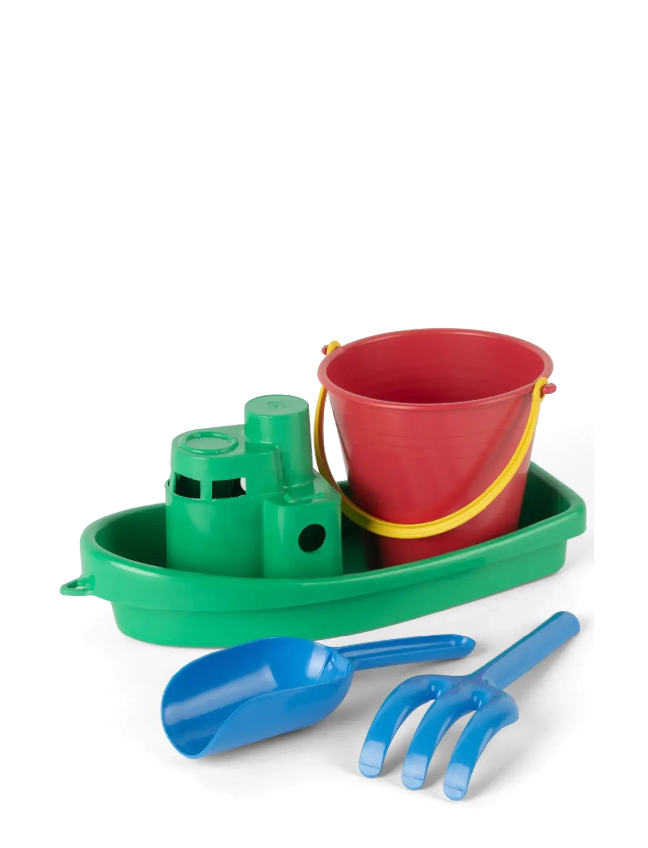 Dantoy CLASSIC RECYCLED BOAT SET, GREEN BOAT 4 PCS. - Lekesett & Lekefigurer - GREEN, RED. BLUE, YELLOW / green