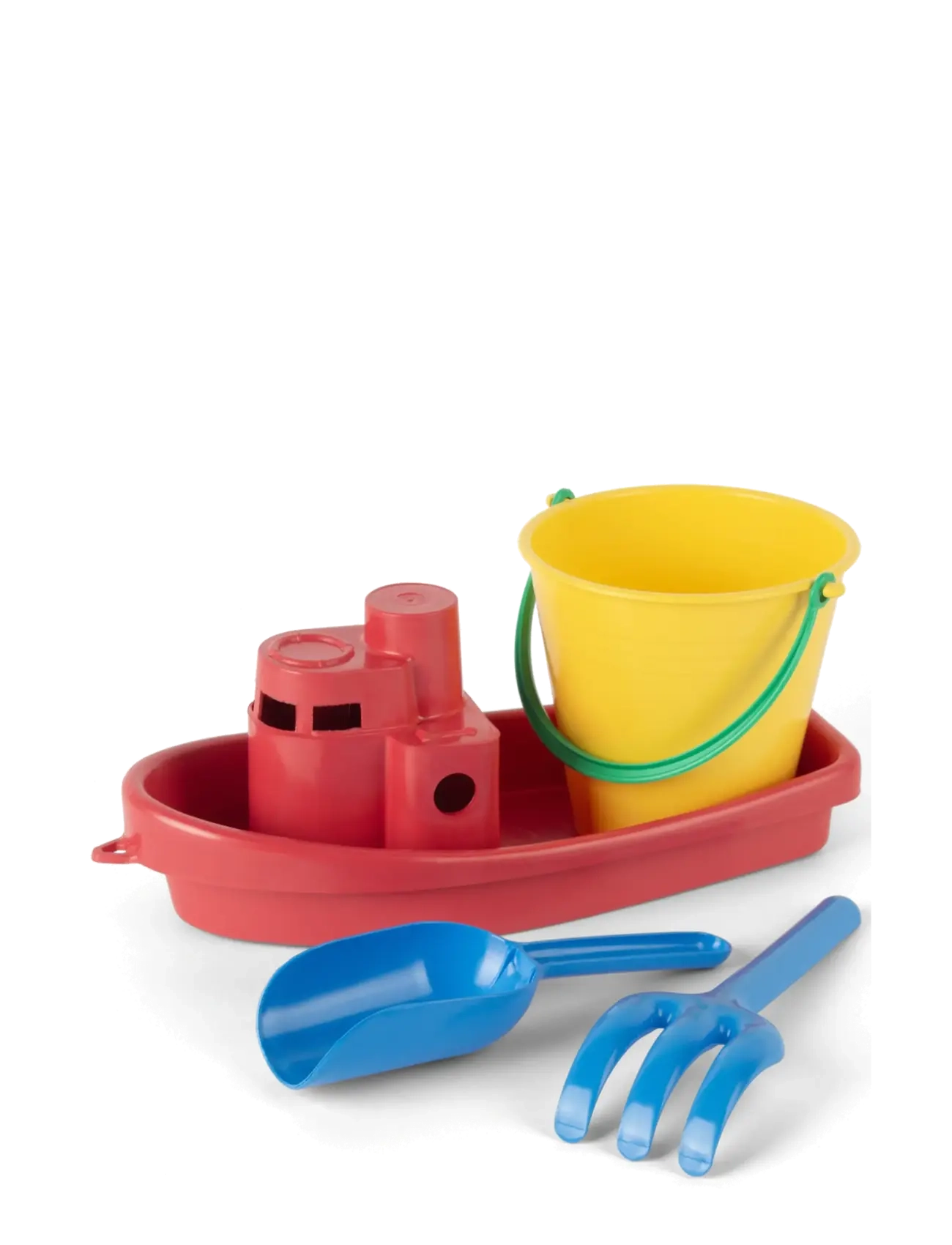Dantoy CLASSIC RECYCLED BOAT SET, RED BOAT, 4 PCS. - Leksaksfordon - GREEN, RED. BLUE, YELLOW / red
