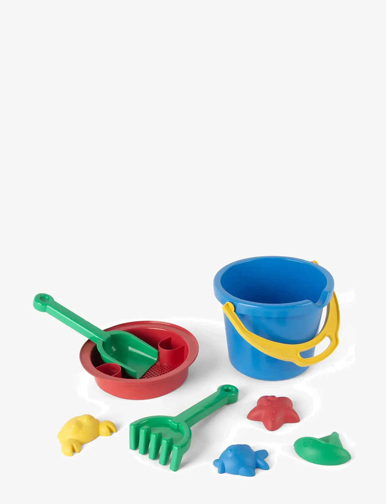 Dantoy - CLASSIC RECYCLED BUCKET SET, BLUE BUCKET, 8 PCS. - sandleker - green, red. blue, yellow - 1