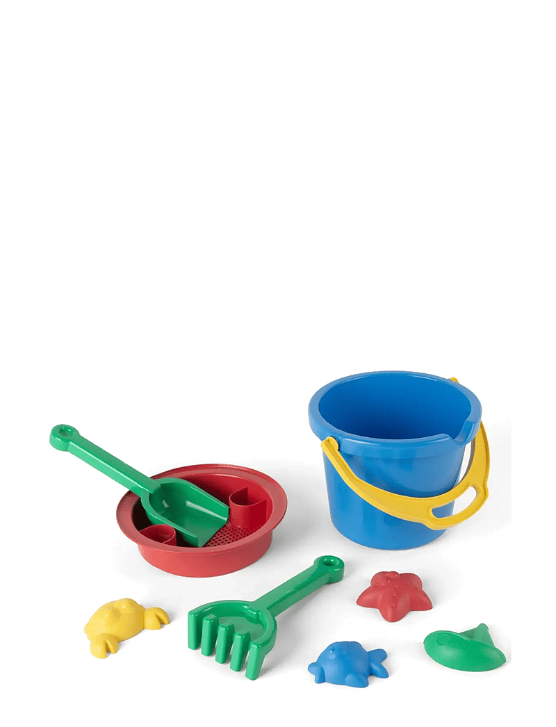 Dantoy - CLASSIC RECYCLED BUCKET SET, BLUE BUCKET, 8 PCS. - sandleker - green, red. blue, yellow - 1