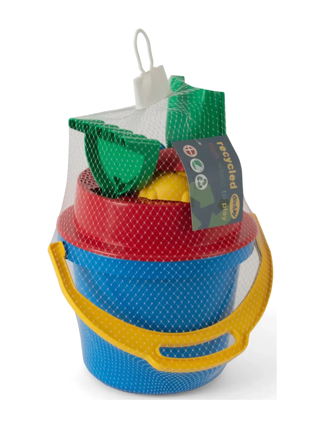 Dantoy - CLASSIC RECYCLED BUCKET SET, BLUE BUCKET, 8 PCS. - sandspielzeug - green, red. blue, yellow - 2