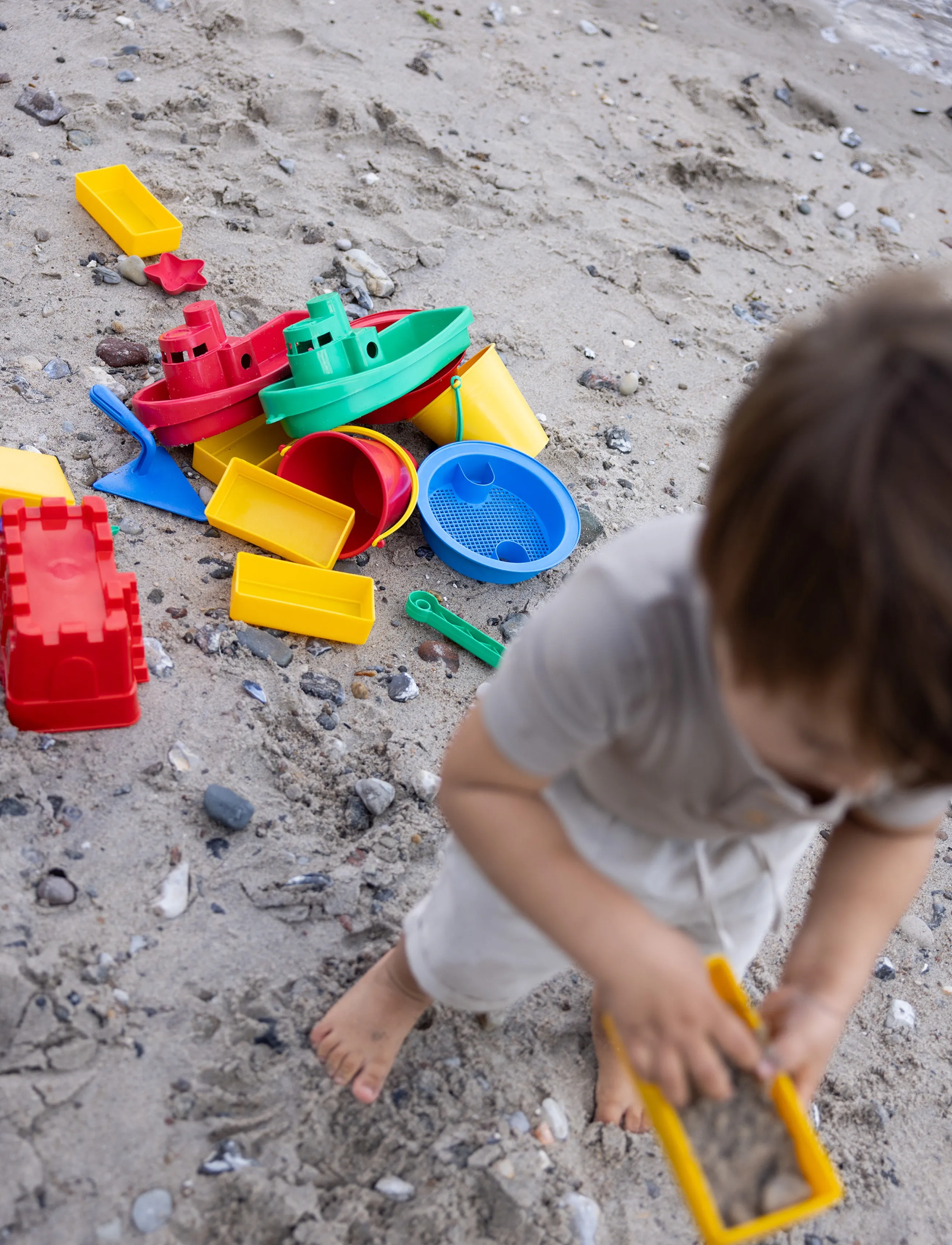 Dantoy Classic Recycled Bucket Set, Blue Bucket, 8 Pcs., 30.5X30X20.5 cm, Blue, Outdoor Legetøj > Sand Legetøj, Børn