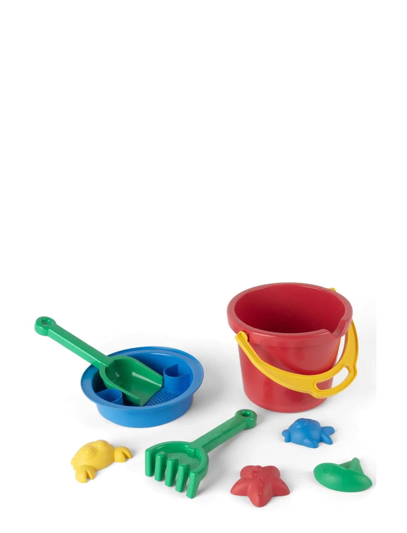 Dantoy CLASSIC RECYCLED BUCKET SET, RED BUCKET, 8 PCS. - Motoorsete oskuste mänguasjad - GREEN, RED. BLUE, YELLOW / red