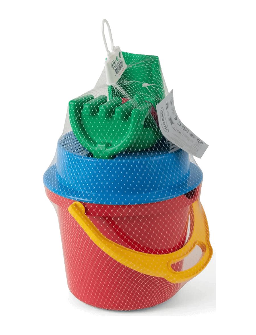 Dantoy - CLASSIC RECYCLED BUCKET SET, RED BUCKET, 8 PCS. - sandspielzeug - green, red. blue, yellow - 2