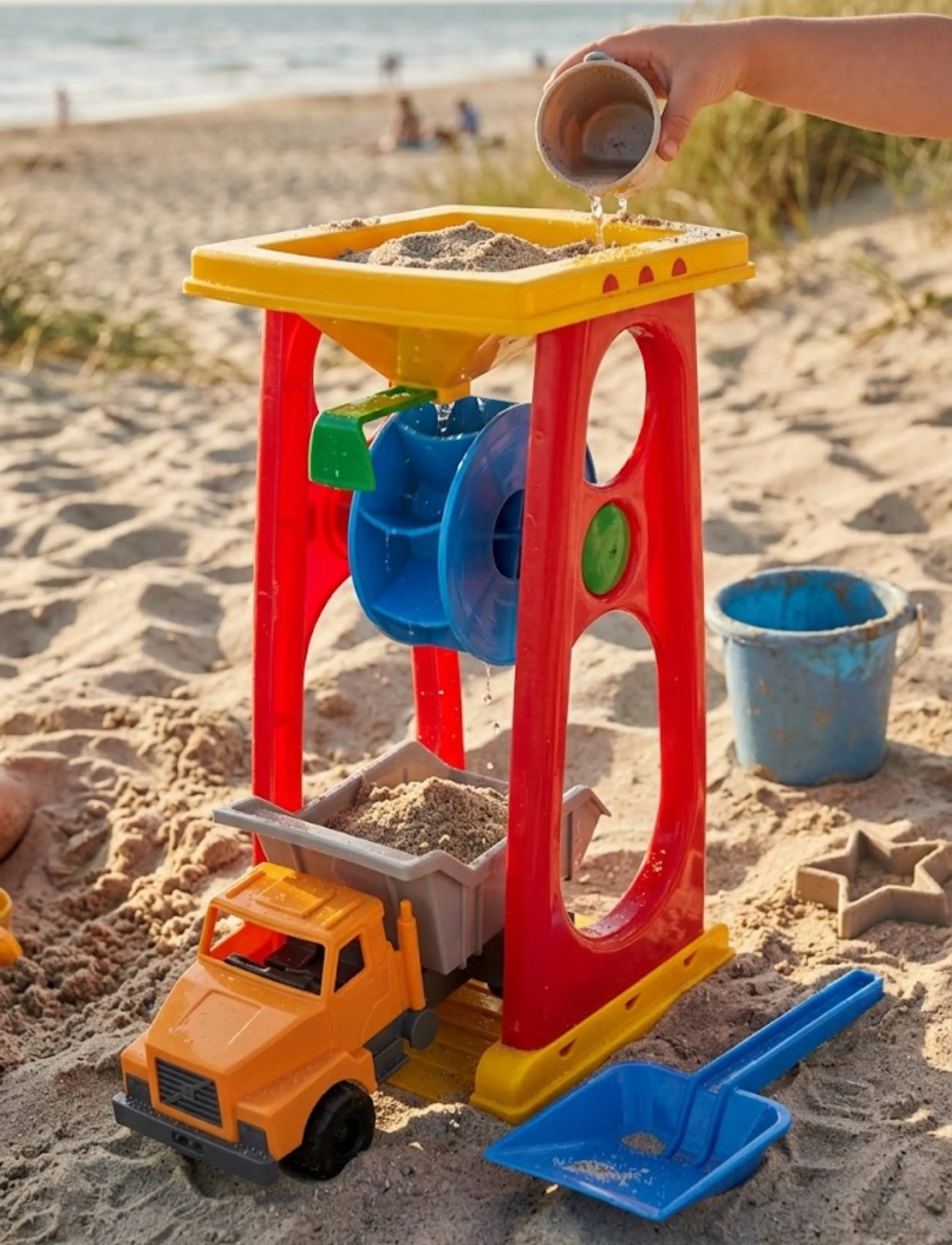 Dantoy - CLASSIC SAND AND WATER MILL TRCUK - yellow, gray, green, white, black, orange - 4