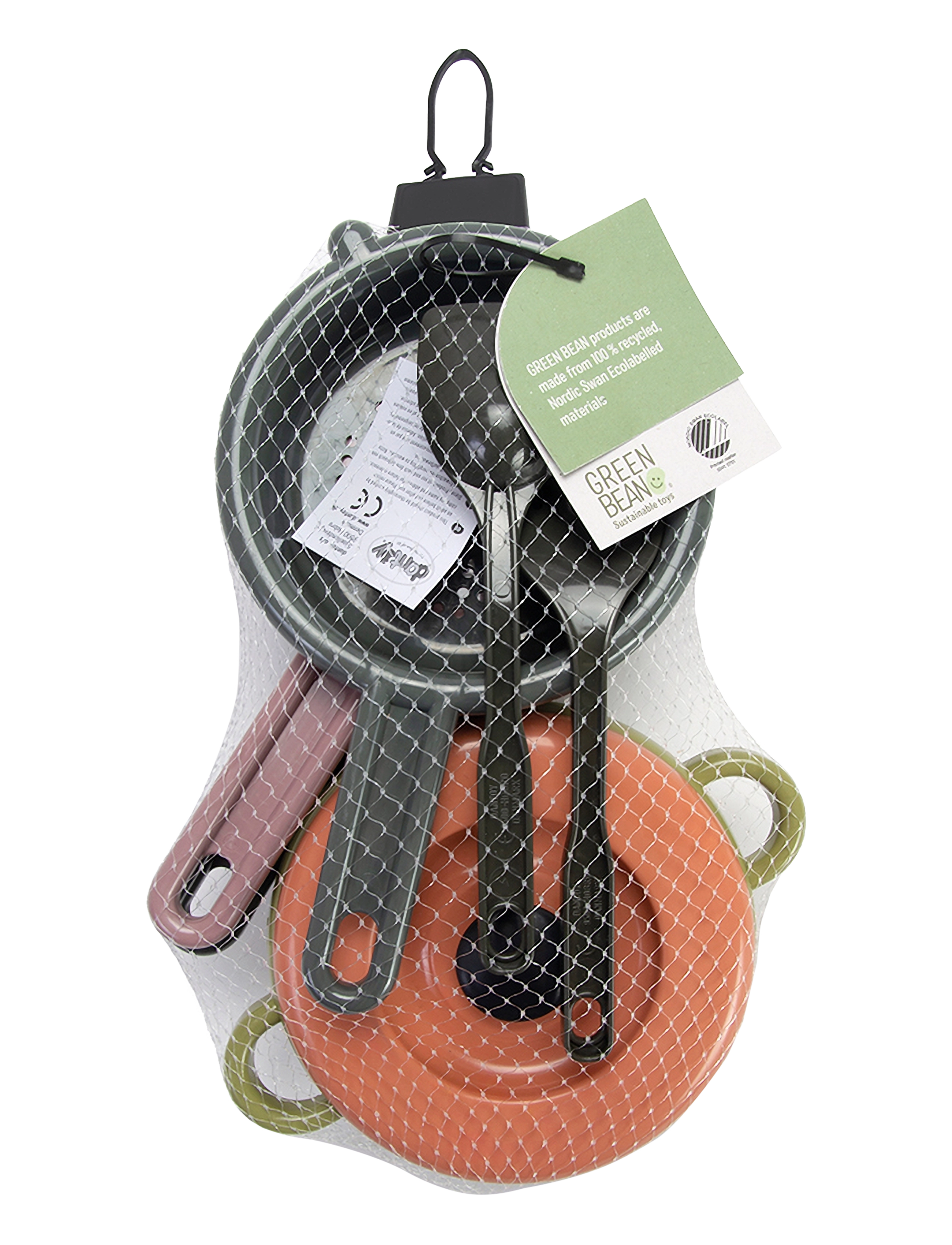 Dantoy - GREEN BEAN POT-SIEVE-PAN 7 PCS - tilbehør til lekekjøkken - varying - 3