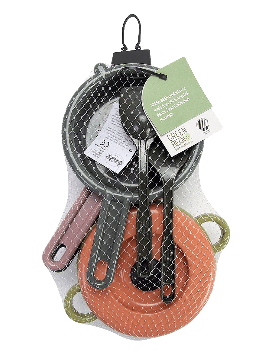 Dantoy - GREEN BEAN POT-SIEVE-PAN 7 PCS - zubehör für spielzeugküchen - varying - 3