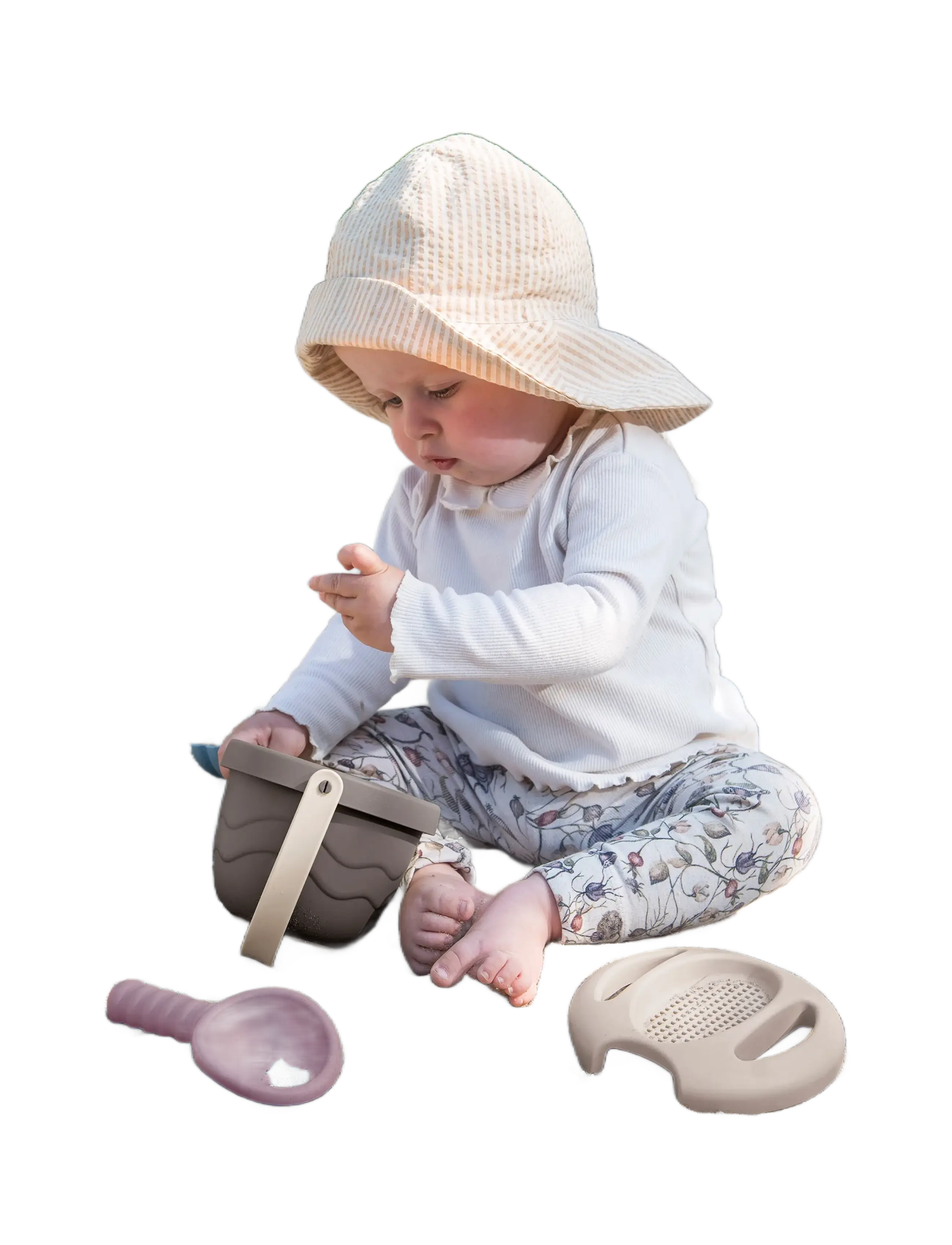 Dantoy - GB BUCKET SET - sand toys - grey, pink, purple, green - 4