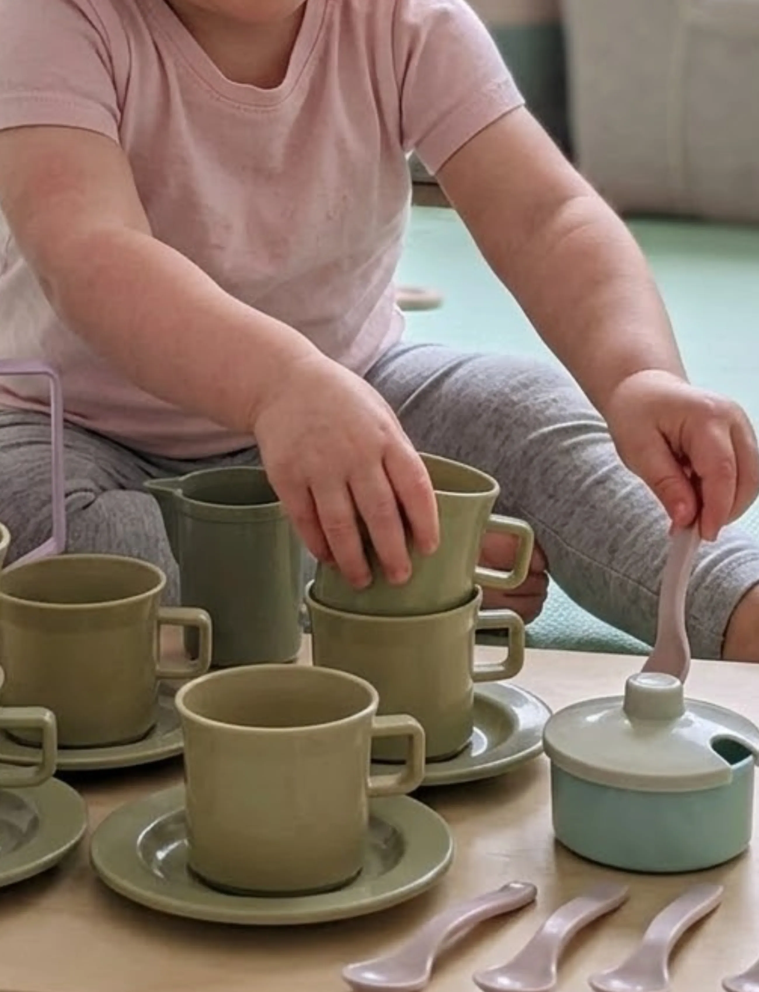 Dantoy Green Bean Coffee Set In Net 17 Pcs, Børn, Coffee & Tea Sæt, Multi/mønstret, Str: ONE SIZE