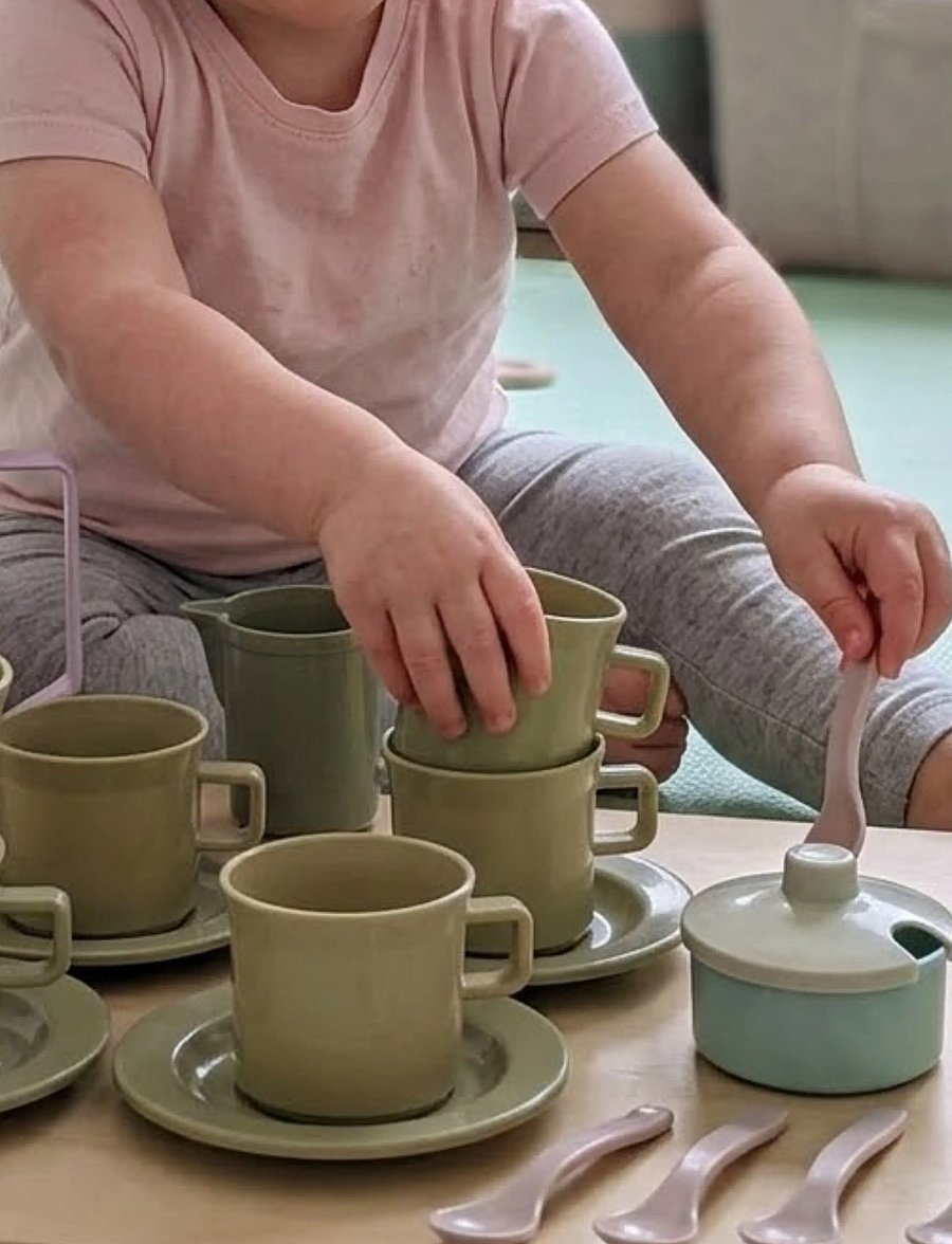 Dantoy - GREEN BEAN COFFEE SET IN NET 17 PCS - kaffesæt & tesæt - varying - 0