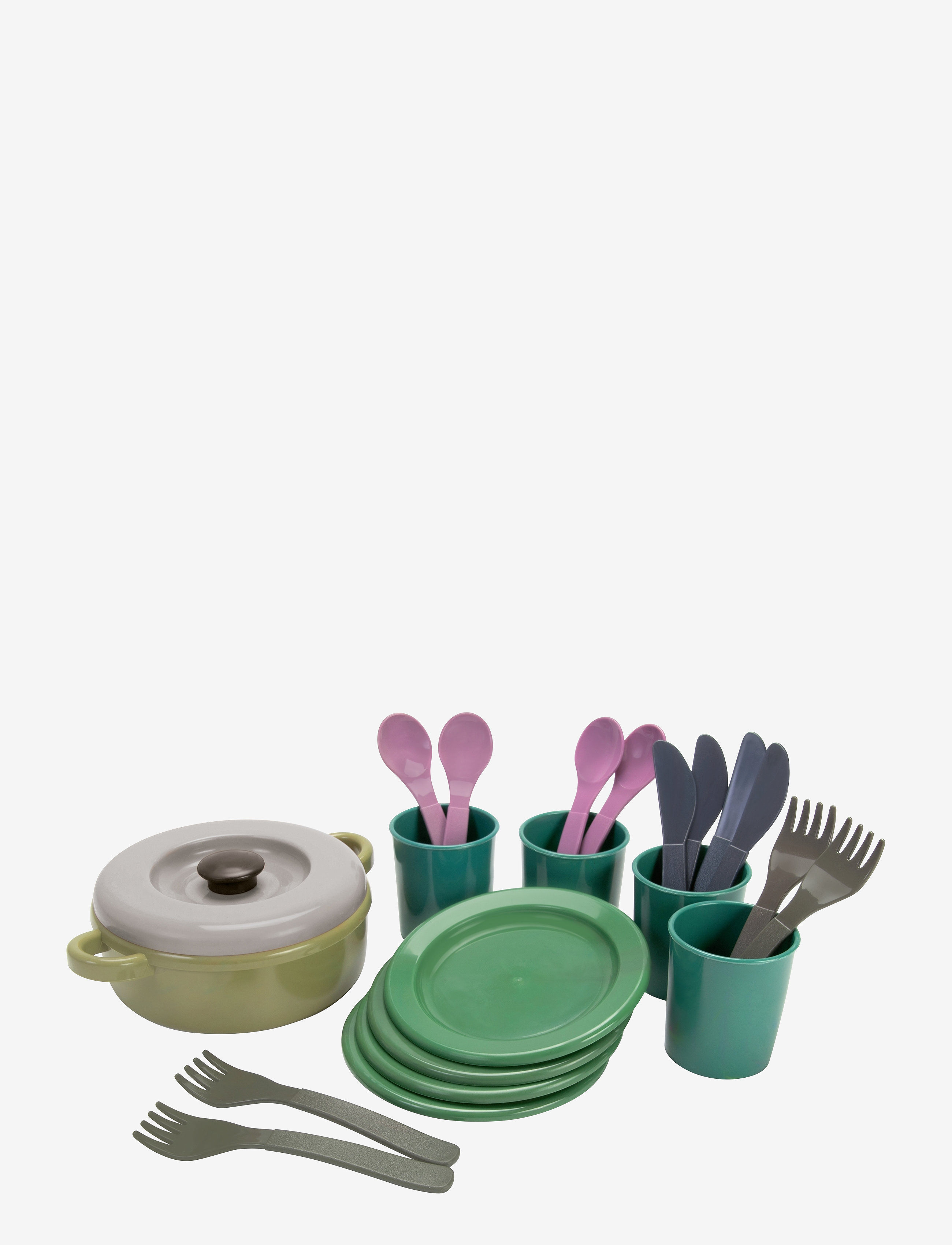 DANTOY Grün Bean Dinner Set In Net 22 Pcs Patterned - One Size - Kinder