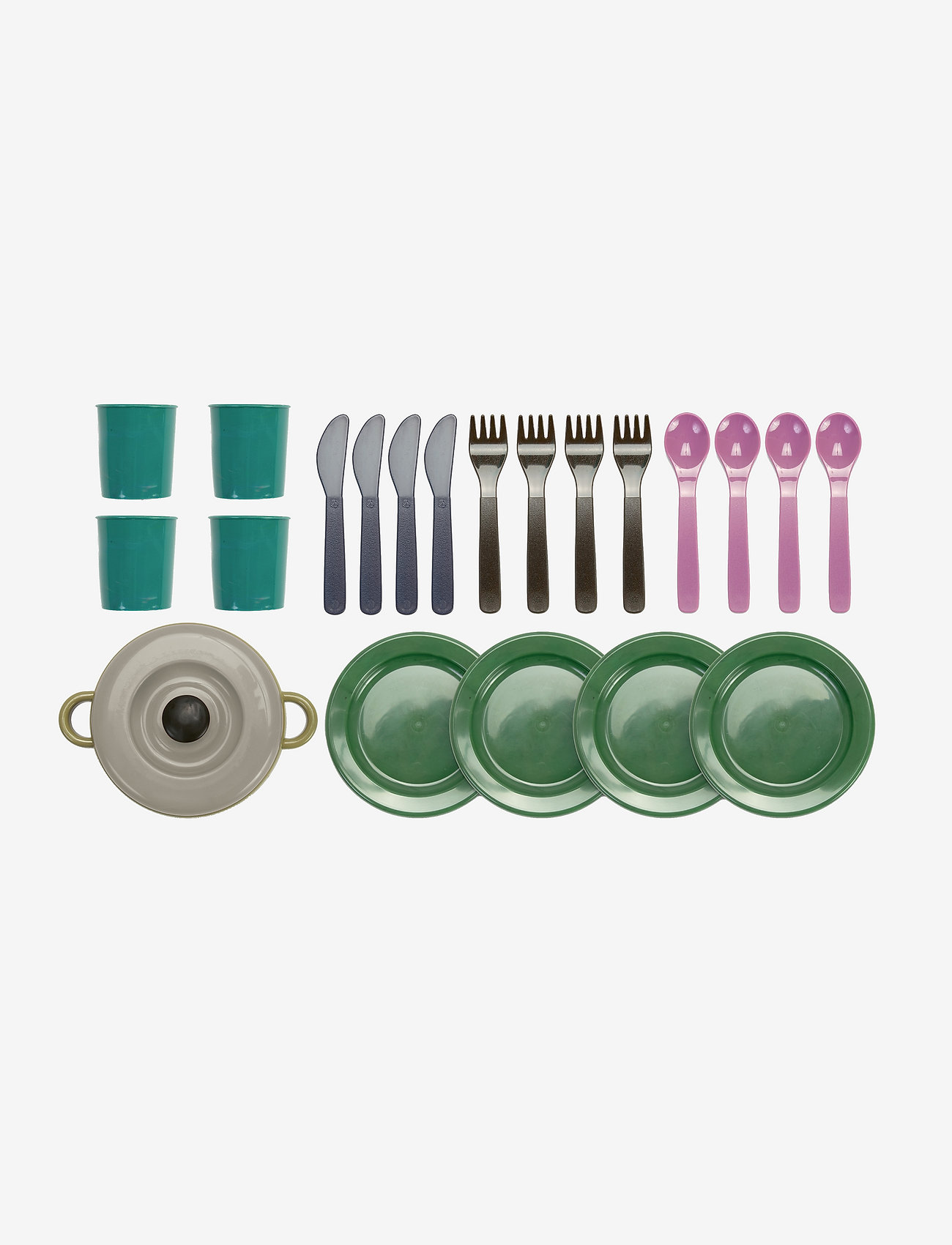 Dantoy - GREEN BEAN DINNER SET IN NET 22 PCS - tilbehør til legekøkkener - varying - 1