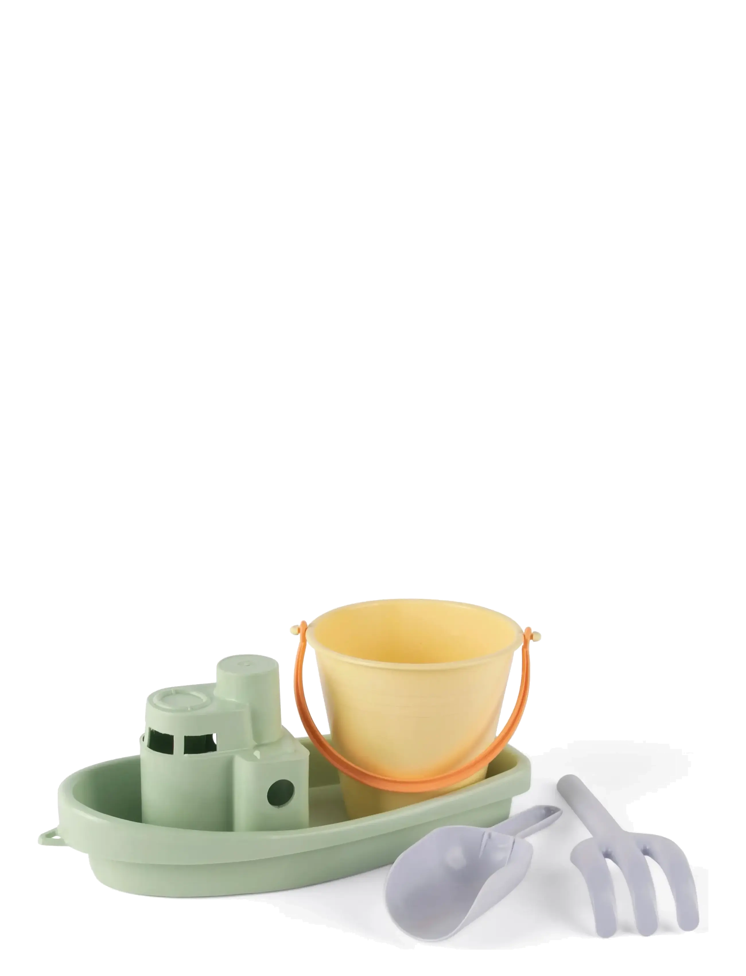 Dantoy PASTEL RECYCLED BOAT & SANDSET 4 PCS - Spielen, Outdoor - GREEN, LIGHT PURPLE, LIGHT YELLOW, ORANGE / multi