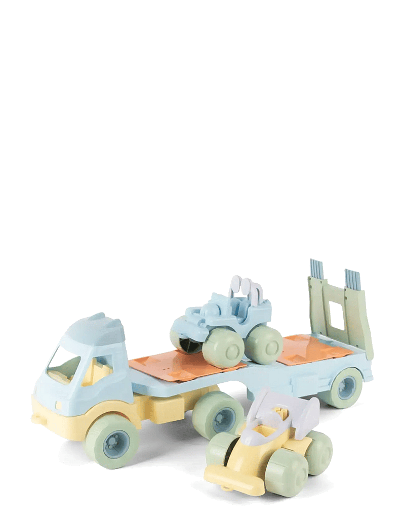 Dantoy - PASTEL RECYCLED DUMP TRUCK+2 CARS PLASTIC WHEELS - hiekkalelut - blue, green, light purple, light yellow, orange, summer blue - 1