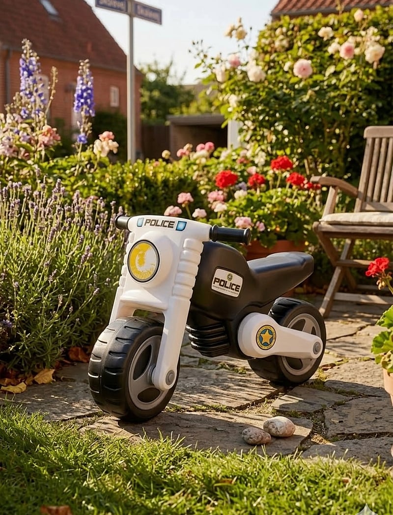 Dantoy - MOTORCYCLE POLICE-2 WHEELS - ride on toys - white, black - 0