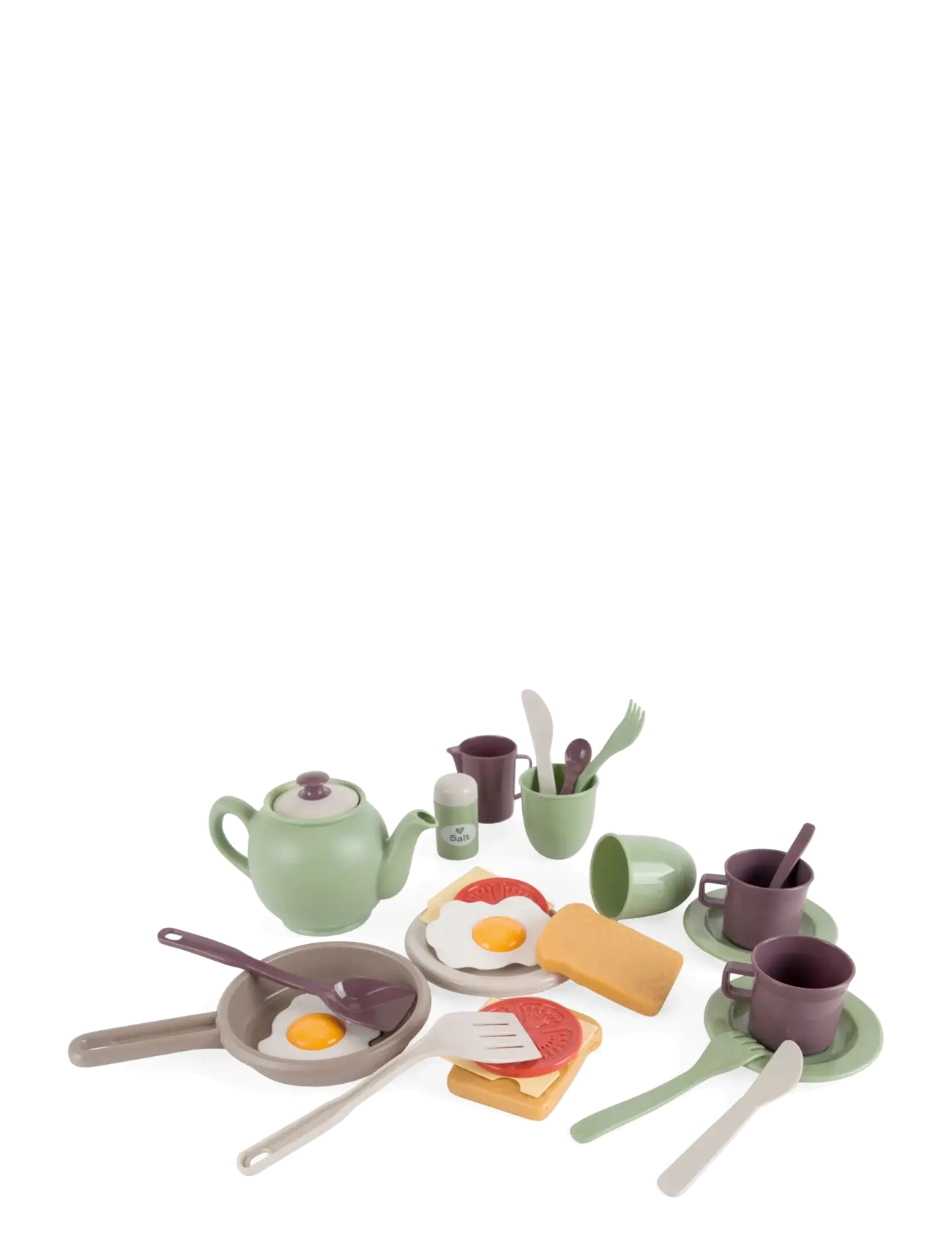 Dantoy GREEN GARDEN BREAKFAST SET - Tilbehør til legekøkkener - BLOOD ORANGE, BROWN, EGGPLANT, GREEN, LIGHT GRAY WARMGRAY, LIGHT ORANGE, LIGHT YELLOW, WARM GRAY, WH / green