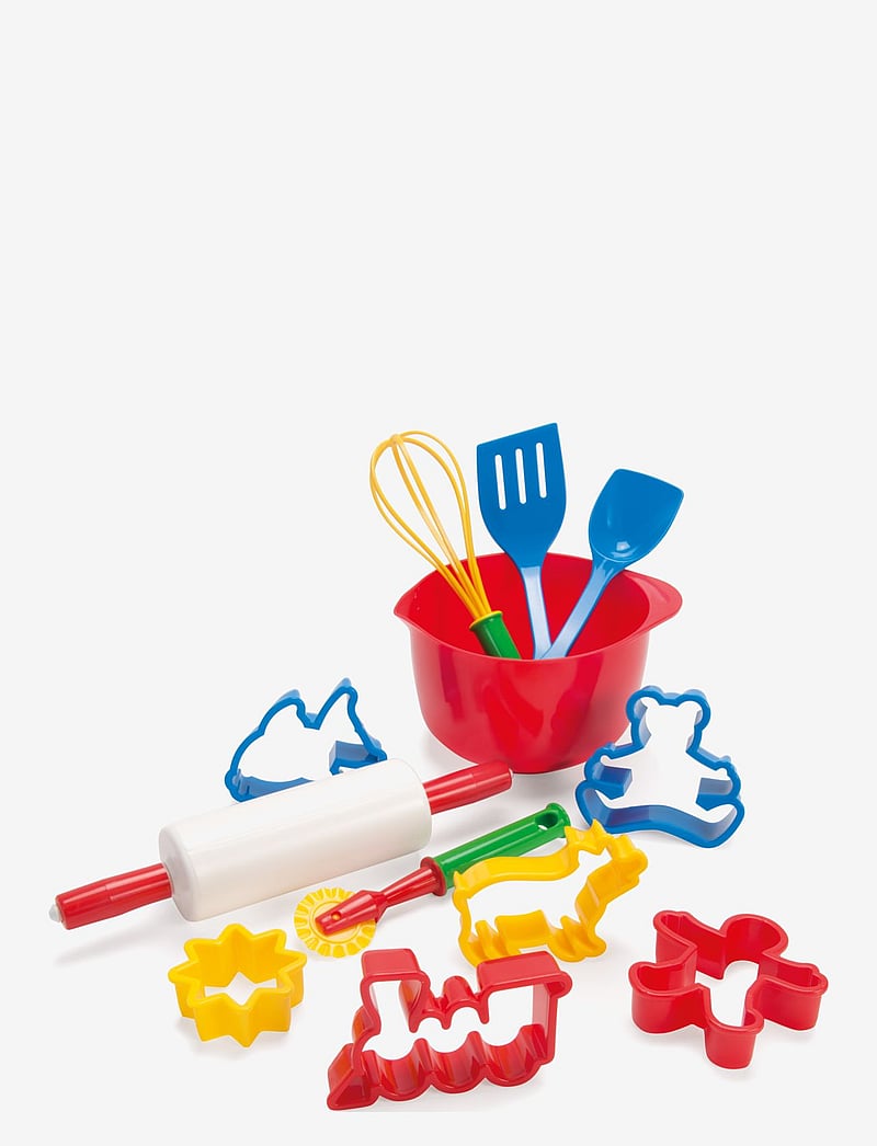 Dantoy - BAKING SET IN NET 12 PCS - tilbehør til legekøkkener - red, blue, yellow, white, green - 1