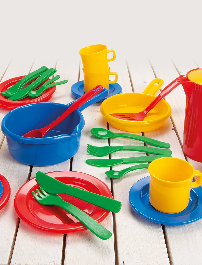 Dantoy - KITCHEN PLAY TIME SET IN BOX - kaffesæt & tesæt - green, red, yellow, blue - 0