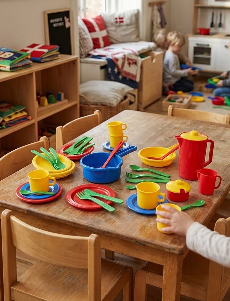 Dantoy - KITCHEN PLAY TIME SET IN BOX - kahvi- & teesetit - green, red, yellow, blue - 0