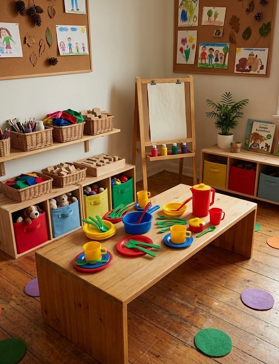 Dantoy - KITCHEN PLAY TIME SET IN BOX - kaffe & teserviser - green, red, yellow, blue - 4