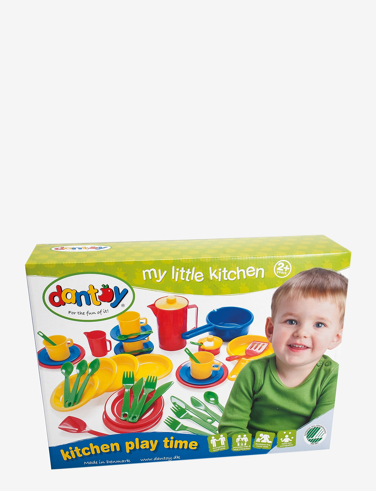 Dantoy - KITCHEN PLAY TIME SET IN BOX - kaffe & teserviser - green, red, yellow, blue - 1
