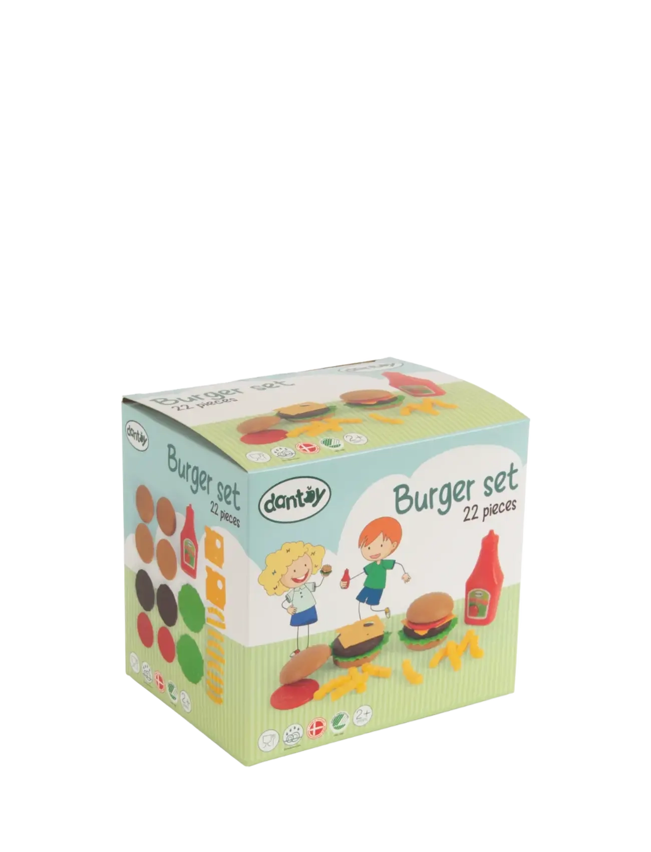 Dantoy BURGER SET IN GIFT BOX - Toys - BROWN, GREEN, LIGHT ORANGE, RED, YELLOW / multi