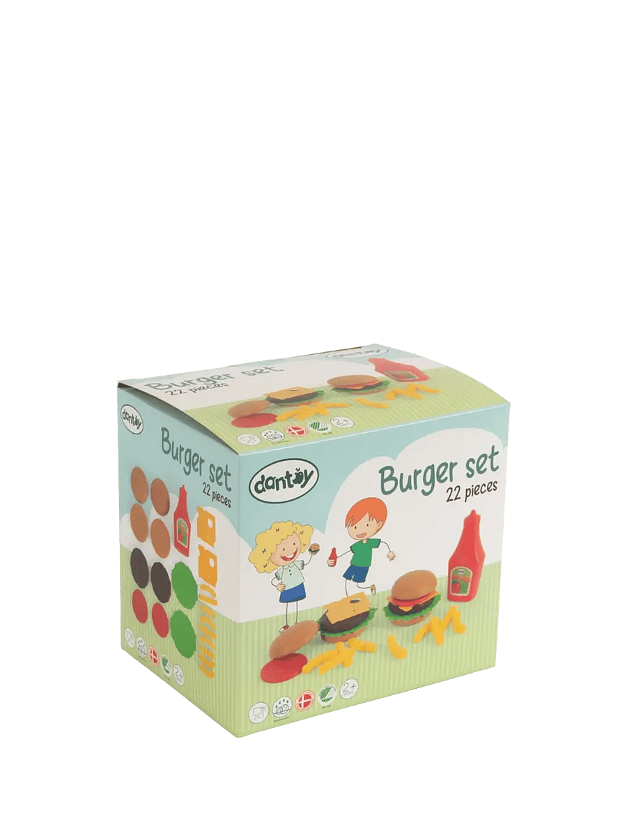 Dantoy - BURGER SET IN GIFT BOX - leksaksmat & leksakstårtor - brown, green, light orange, red, yellow - 2