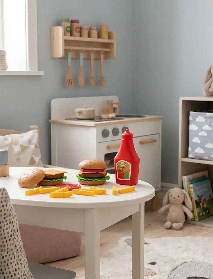 Dantoy - BURGER SET IN GIFT BOX - leksaksmat & leksakstårtor - brown, green, light orange, red, yellow - 0